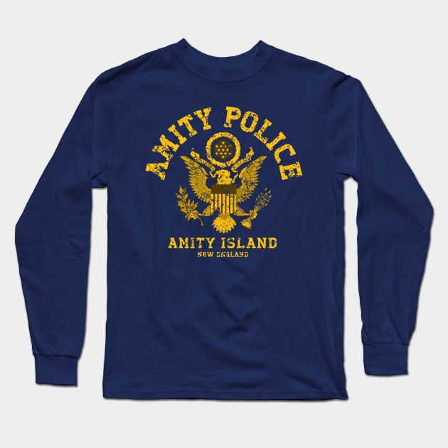 Jaws — Amity Police Long Sleeve T-Shirt by GraphicGibbon